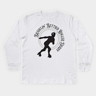 Brawlin' Betties Roller Derby - Black Logo Kids Long Sleeve T-Shirt